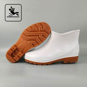 White Low Cut Anti-slip Chef PVC Working Water Boots